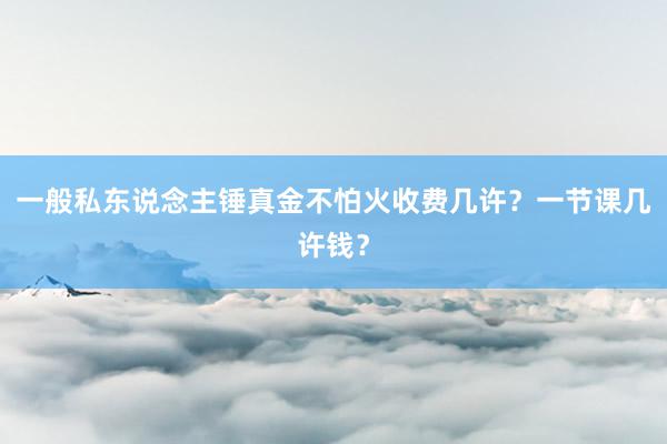 一般私东说念主锤真金不怕火收费几许？一节课几许钱？